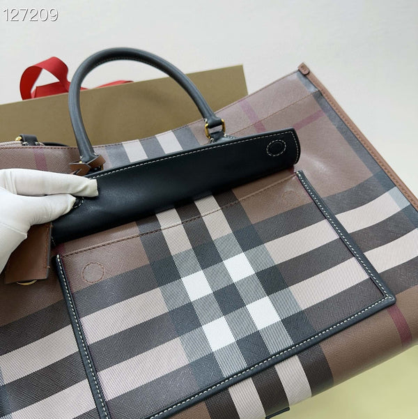 medium freya tote bag 40cm dark brown