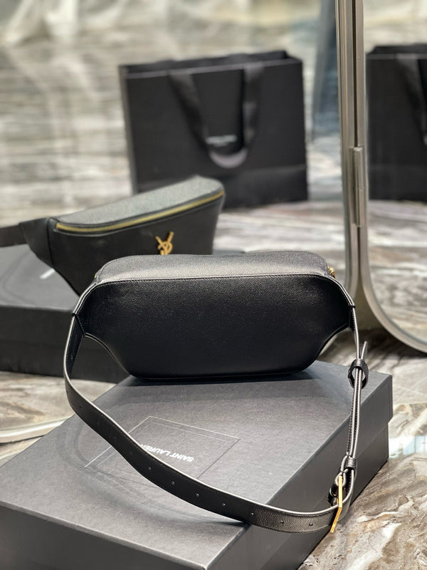 cassandre classic black belt bag grained calfskin