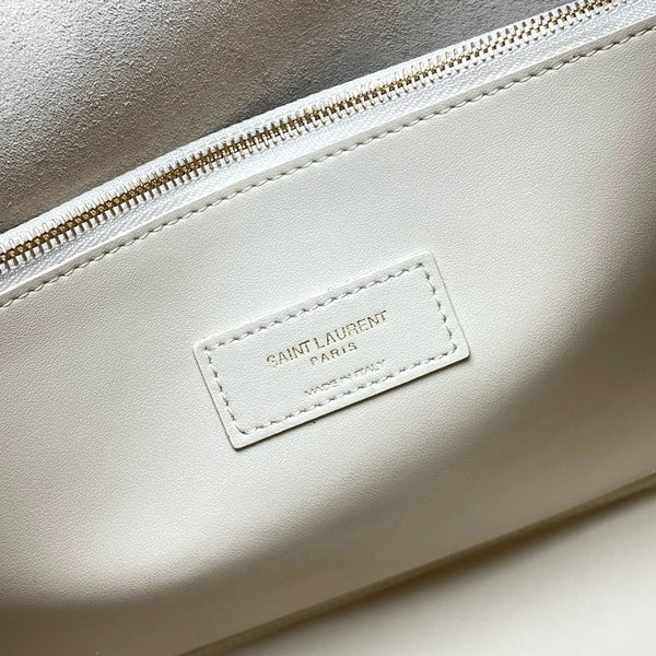 Le 5 a 7 Supple Large hobo bag in ivory leather ghw