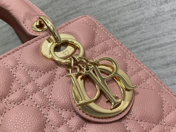 CD MEDIUM LADY 24 BLUSH CANNAGE LAMBSKIN