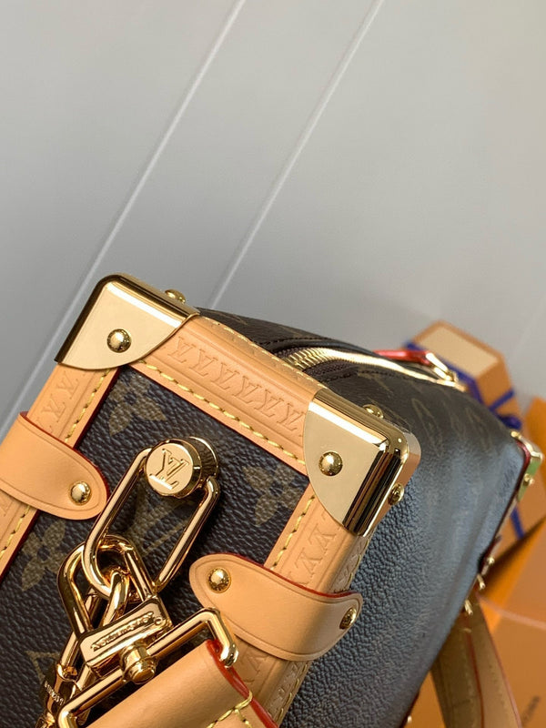 LV Pico Side Trunk 21cm Brown Monogram Coated Canvas