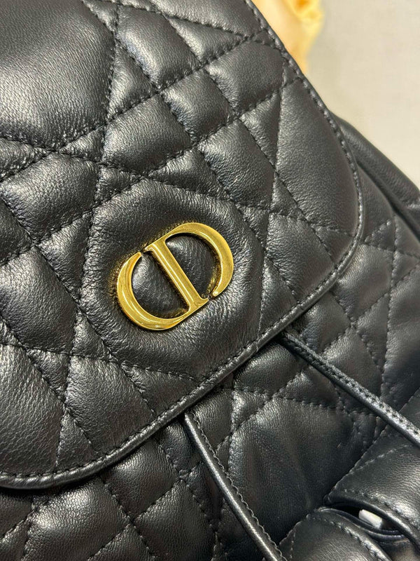 CD Caro Medium Size Backpack Black Sheepskin 23 x 26.7 x 12.5 cm