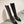 CC Knee-High Pointed Toe Chunky Heel Boots 50mm Black Sheepskin