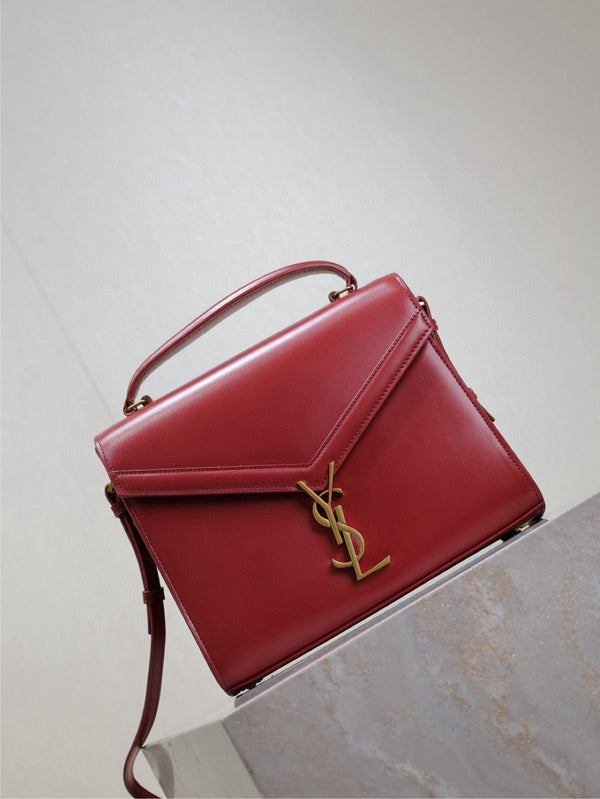 YSLCassandra Top Handle Bag Medium 25cm Red Cowhide GHW
