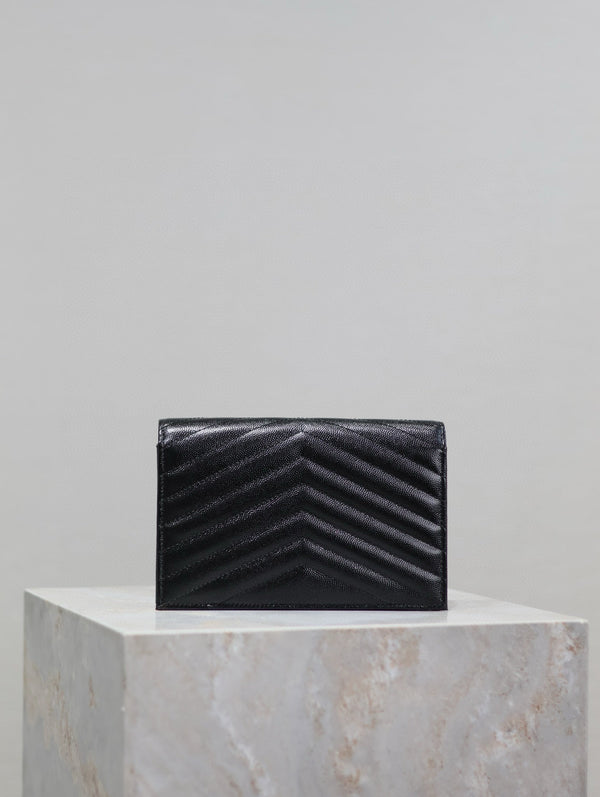 YSL WOC Small Envelope Bag 19cm Black Caviar GHW