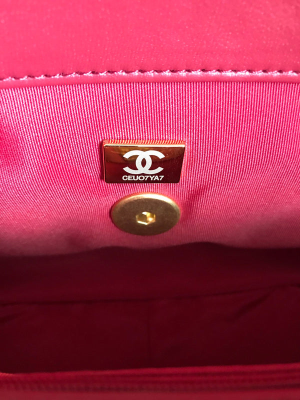 19 FLAP BAG 26 BURGUNDY LAMBSKIN