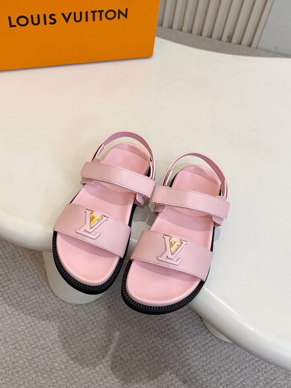 LV Sunset Flat Comfort Sandals Leather 912816