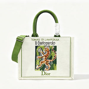 CD Book Tote Il Gattopardo Embroidery Beige Multicolor Canvas 263520