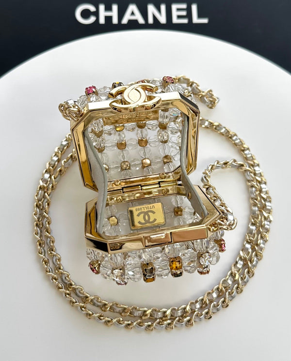 CC Cruise Mini Evening Bag 8cm Pearl Multicolor Crystal Rhinestones 01