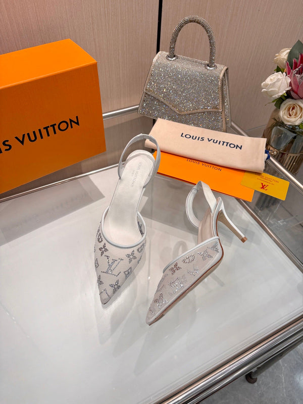 LV 2026 Gala Slingback Heels 6.5cm Imported Mesh 140733