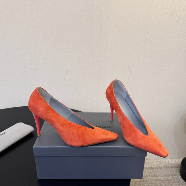 BLC Square Toe High Heels In Velvet 151382