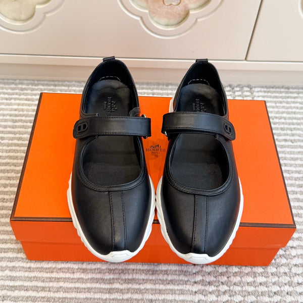 HM 26FW Neptune Mary Jane Flats Kraft Suede Leather 193216