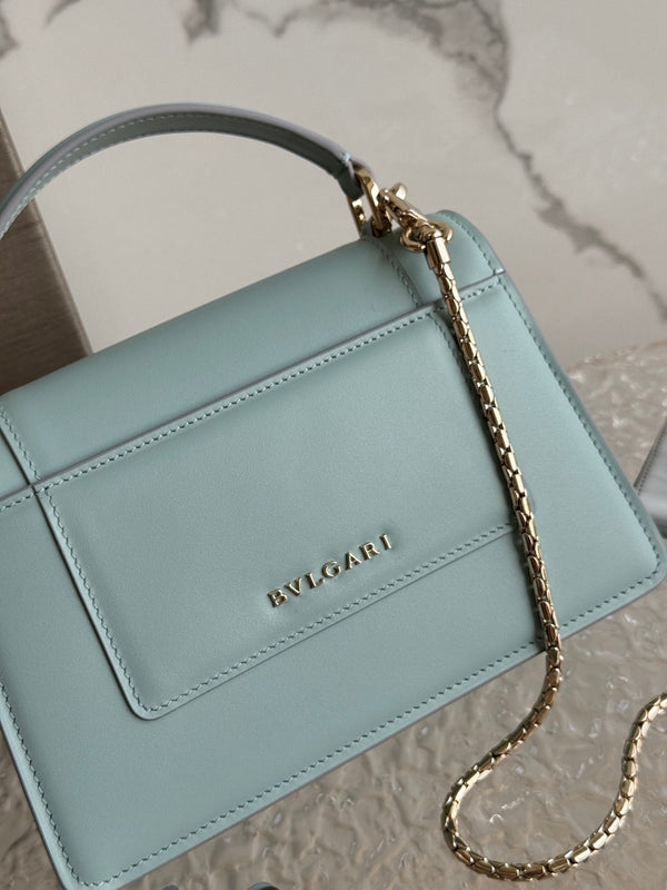 Bvlgari Serpenti Forever Shoulder Bag 19 Blue in Calfskin
