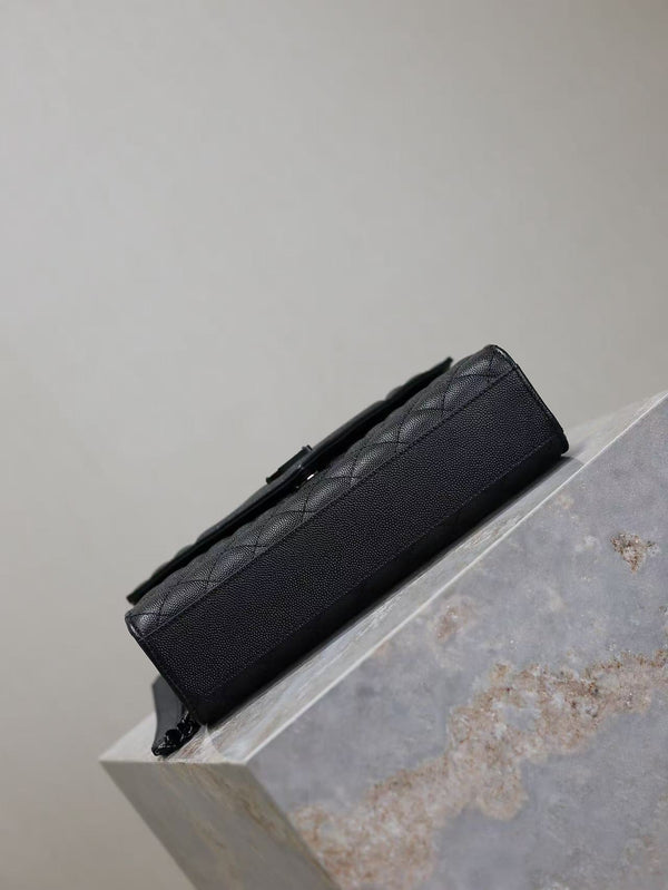 YSL Envelope Chain Large Bag 24cm Black Cowhide