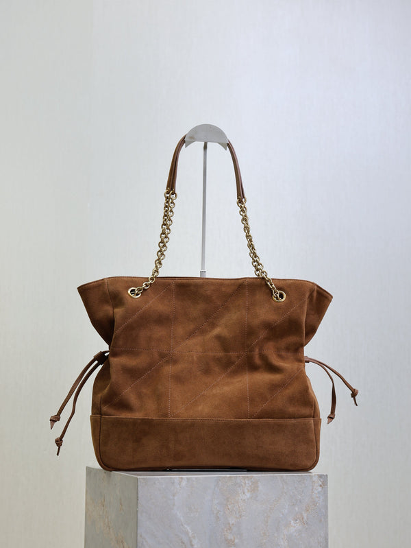 YSL Large 35cm Caramel Suede Bucket Bag
