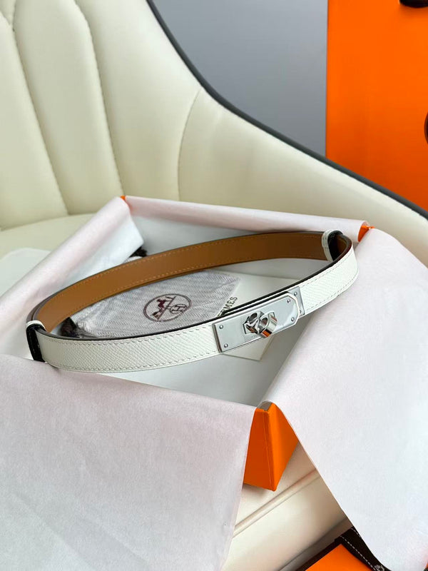 hm kelly belt 18mm white epsom leather