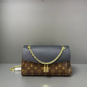 LV Saint Germain PM Bag 21cm Brown Black in Monogram Leather