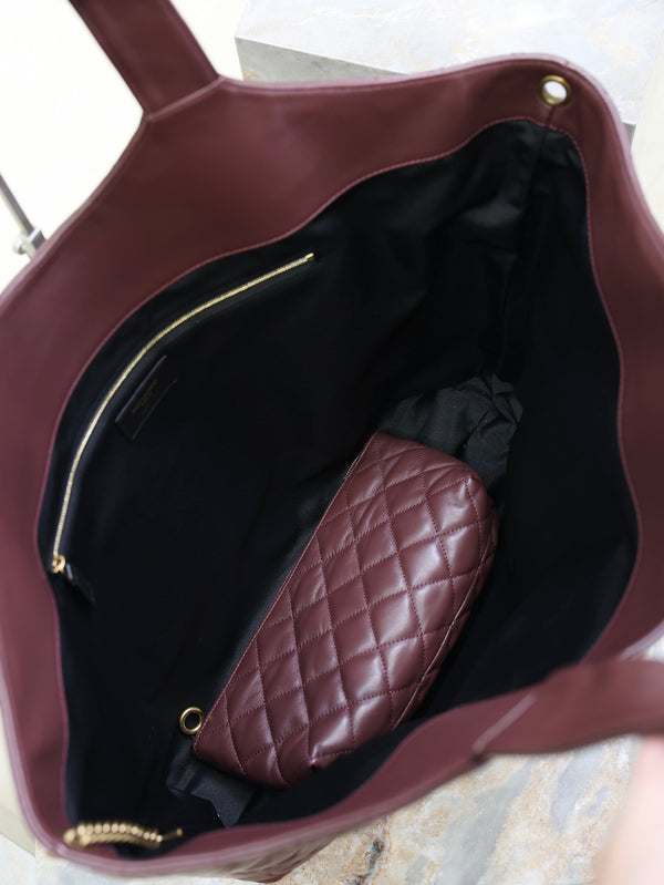 YSL ICARE MAXI SHOPPING BAG 58 CM BURGUNDY SHEEPSKIN