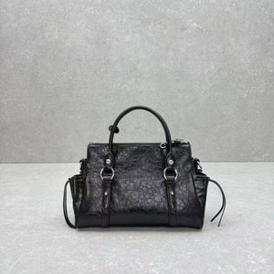 Miu Retro Rope Motorcycle Bag Black Leather