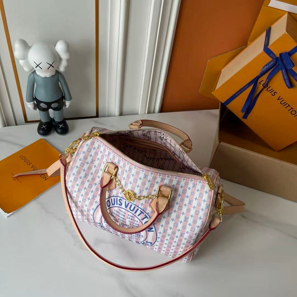 LV Speedy Bandoulière Bag 30 Beige Pink in Cowhide