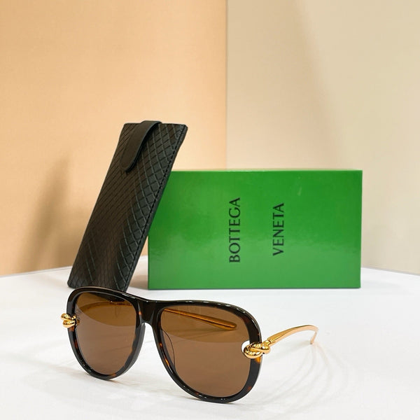 BV New Knot Aviator Sunglasses Brown Acetate