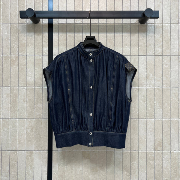 LV Batwing Denim Jacket Indigo Blue Denim