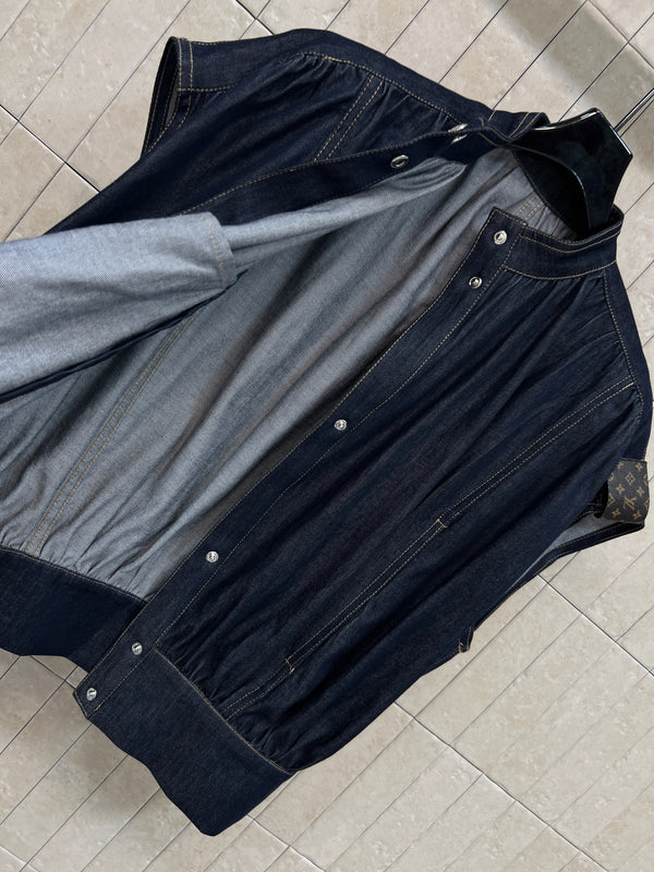 LV Batwing Denim Jacket Indigo Blue Denim