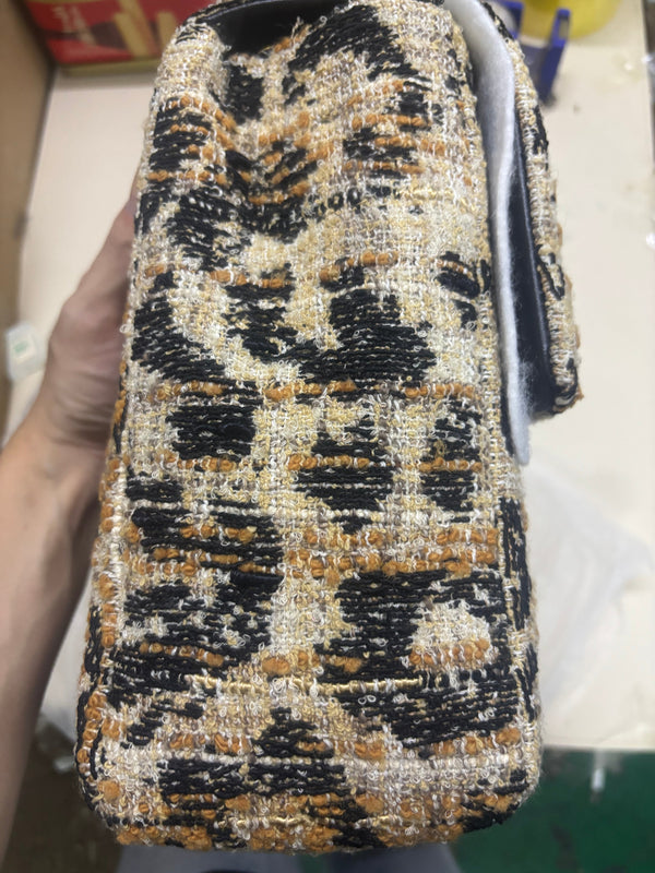 CC Bag 32cm Leopard Print Grosgrain Tweed GHW