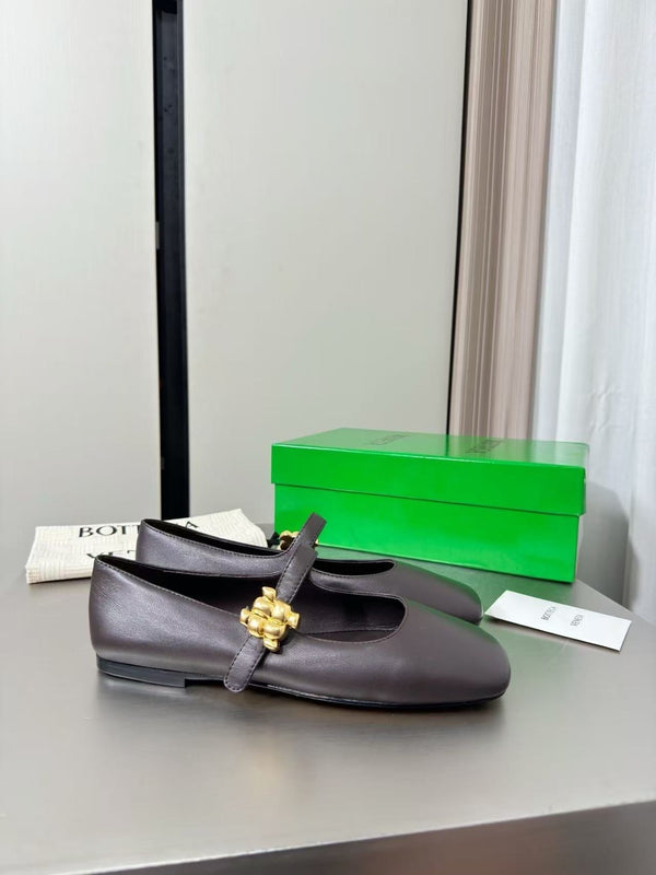 BV Charlotte Mary Jane Flat Espresso Cowhide Leather