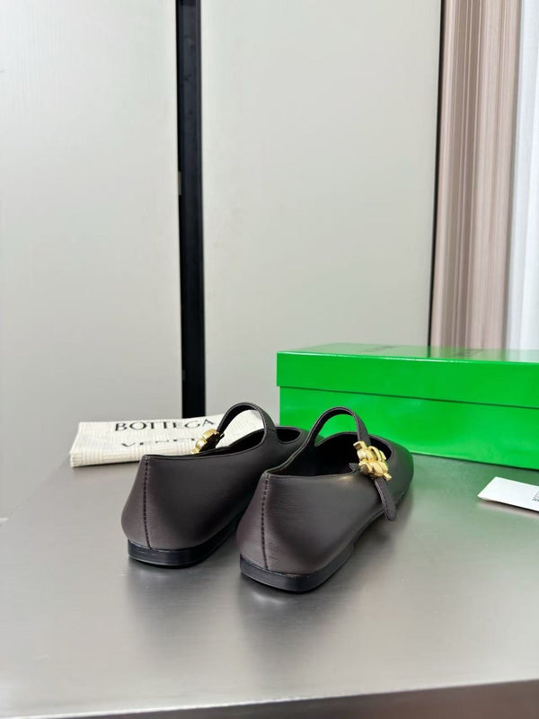 BV Charlotte Mary Jane Flat Espresso Cowhide Leather