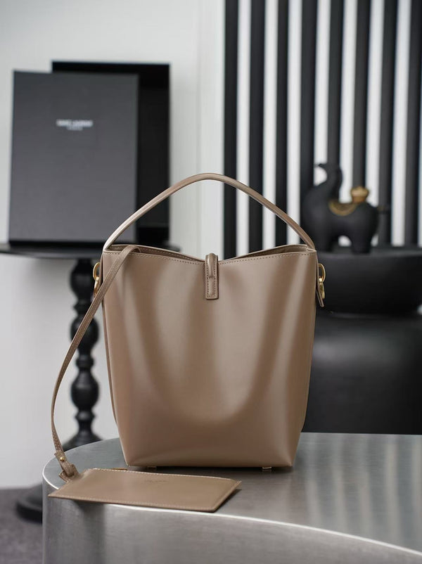 YSL 26s Le 37 Bucket Bag 26cm Coffe Calfskin