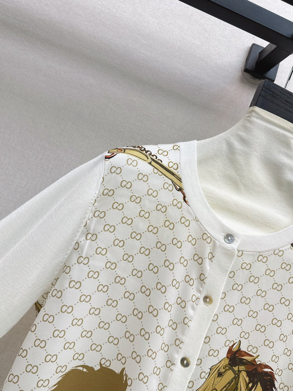 HM Heritage Horsebit Cardigan White Wool