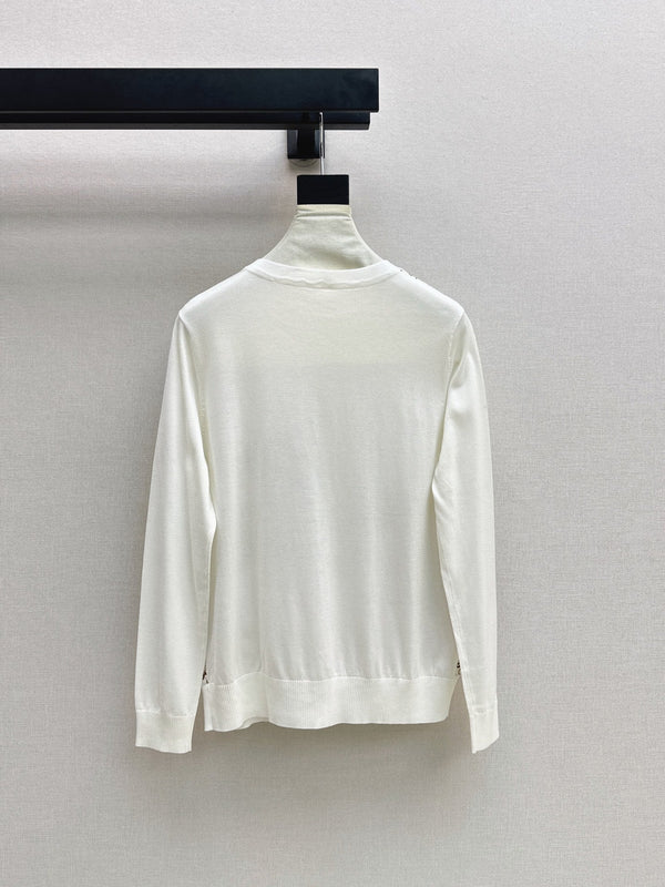 HM Heritage Horsebit Cardigan White Wool