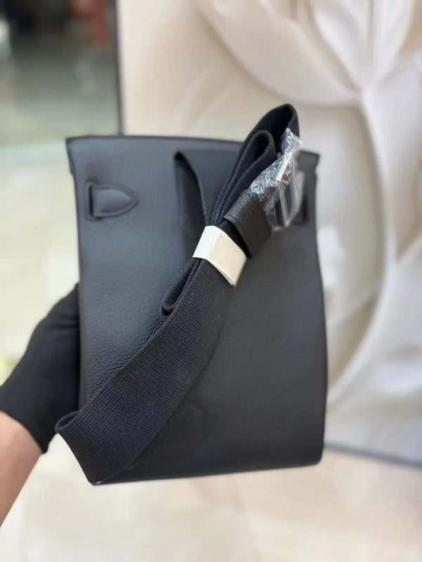 HM 2026 Hac a Dos PM Bag 21cm Black Silver Togo Leather