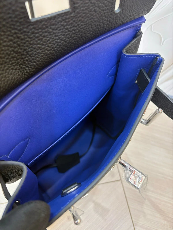 HM 2026 Hac a Dos PM Bag 21cm Black Silver Togo Leather