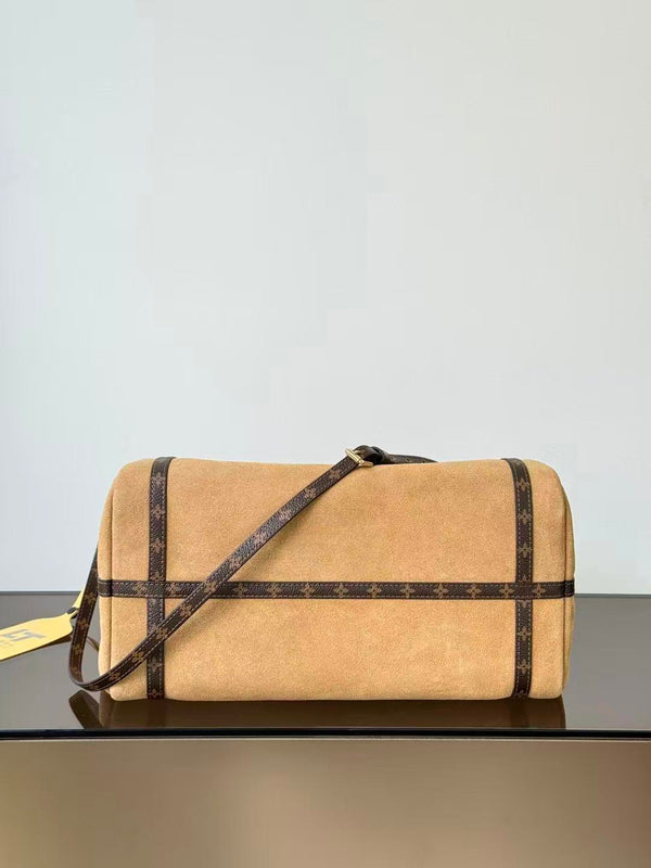LV Express MM Bag 36cm Hazelnut Brown Suede