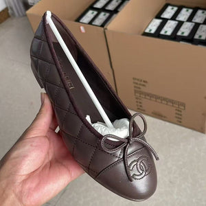 CC 2026 Ballet Flat Brown Lambskin