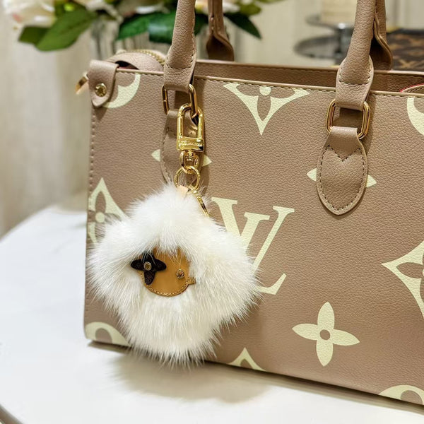LV Vivienne Fur Pompon White Charm