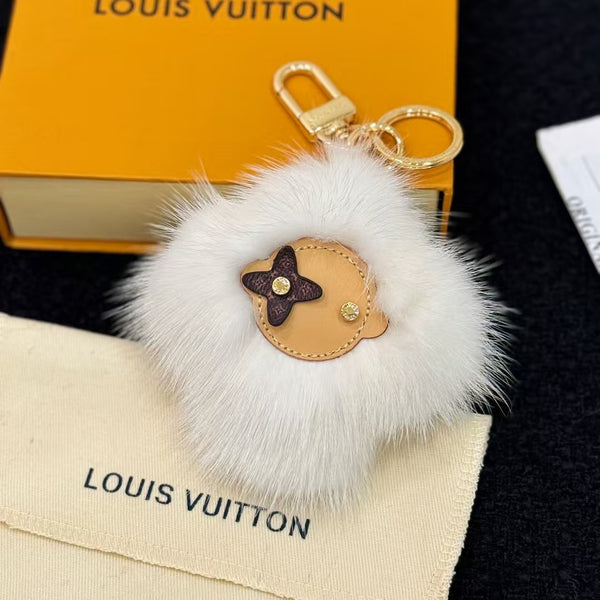 LV Vivienne Fur Pompon White Charm