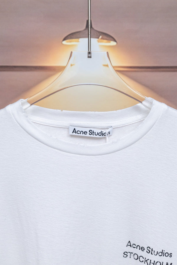 Acne Stockholm 1996 Long-Sleeved T-Shirt White Cotton