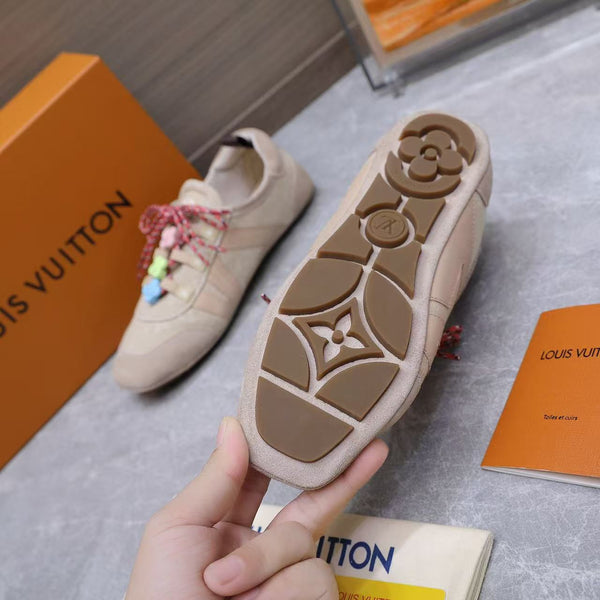 LV Sneakerina Beige Monogram Denim & Suede Calf Leather