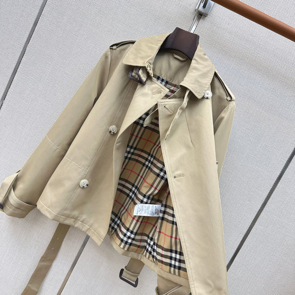 BRR Cropped Double-Breasted Trench Coat Cotton 427342