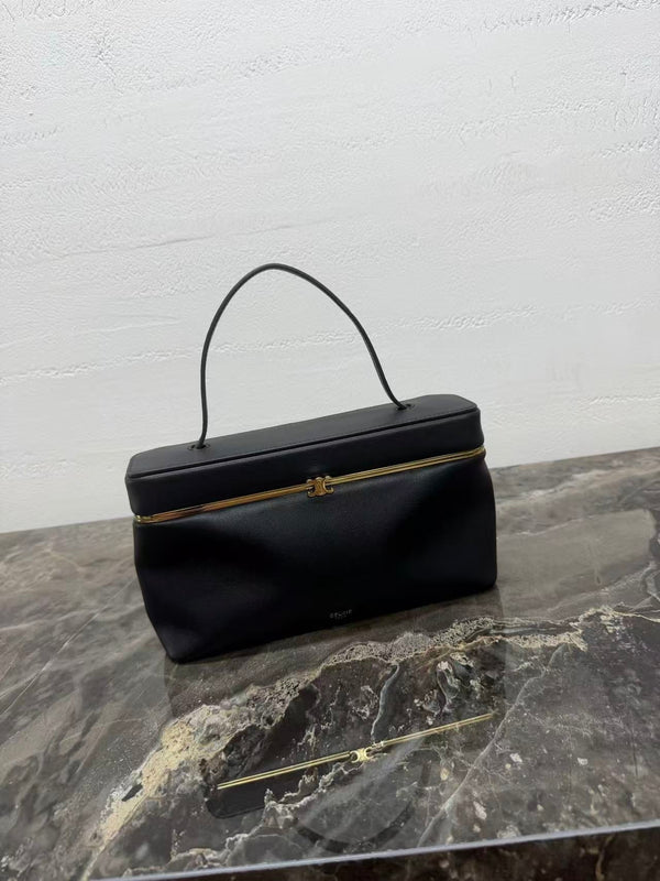Celine 2026 Rectangle Bag 24.5cm Black Soft Calfskin