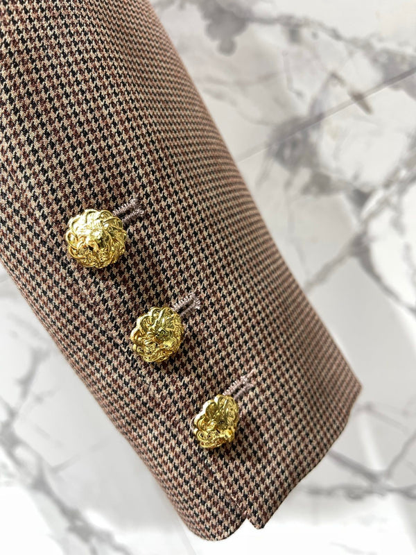 CC 26S Houndstooth Jacket Brown Ecru Polyester Wool