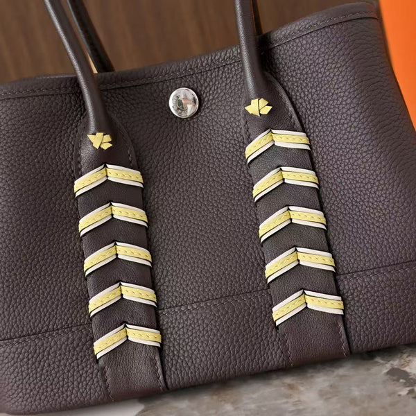HM Neo Garden 23 Bredies Bag Chevron Brown Togo Calfskin
