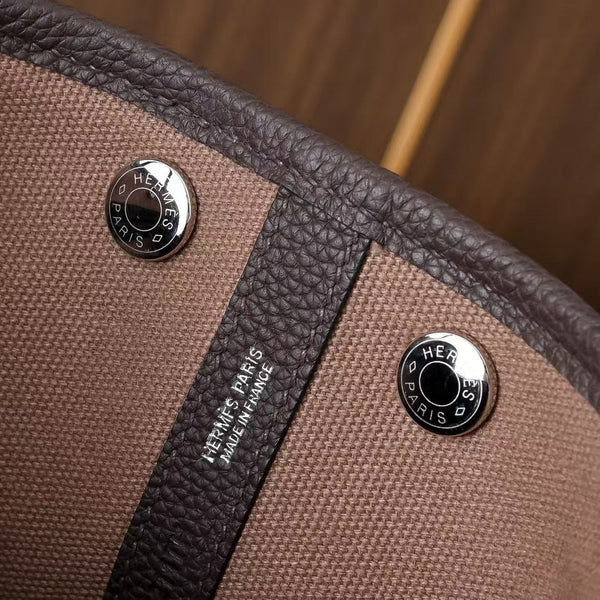 HM Neo Garden 23 Bredies Bag Chevron Brown Togo Calfskin