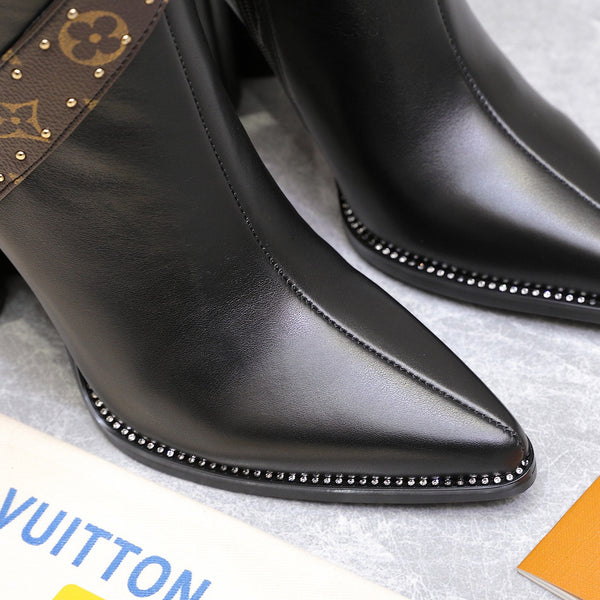 LV Legacy High Boot 95mm Black Calfskin Leather