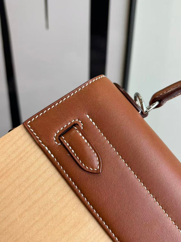 HM Kellywood Perspective Cavalière Bag 22cm Multicolor Togo Epsom Wood