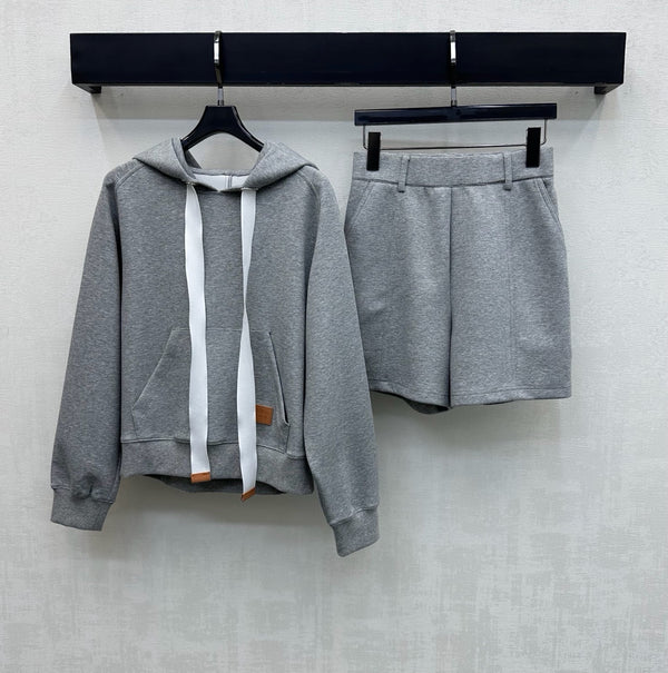 LV Scuba Jersey Shorts Grey Cotton