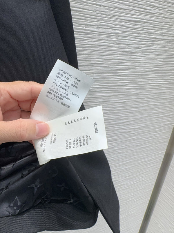 LV S-Lock Belted Jacket in Black Polyester